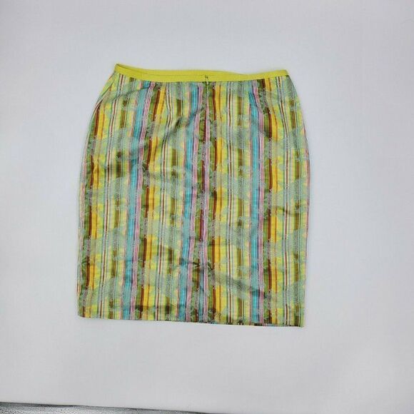 Cynthia Cynthia Steffe Skirt Size 10 Yellow Stripe - Picture 4 of 11